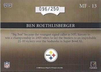 2006 Playoff Absolute Memorabilia - Marks of Fame Silver #MF-13 Ben Roethlisberger Back