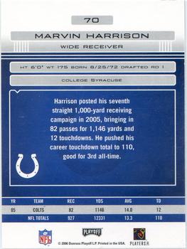 2006 Playoff Absolute Memorabilia - Spectrum Red #70 Marvin Harrison Back