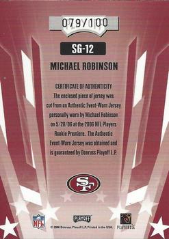 2006 Playoff Absolute Memorabilia - Star Gazing Materials #SG-12 Michael Robinson Back