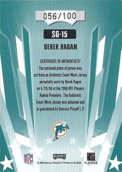 2006 Playoff Absolute Memorabilia - Star Gazing Materials #SG-15 Derek Hagan Back