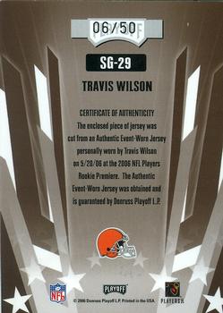 2006 Playoff Absolute Memorabilia - Star Gazing Materials Prime #29 Travis Wilson Back