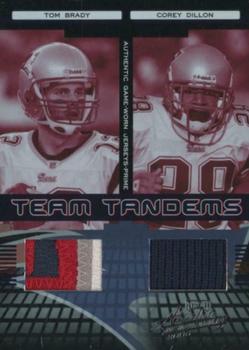 2006 Playoff Absolute Memorabilia - Team Tandems Materials Prime #TT-12 Tom Brady / Corey Dillon Front