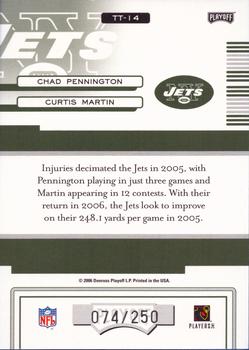 2006 Playoff Absolute Memorabilia - Team Tandems Silver #TT-14 Chad Pennington / Curtis Martin Back