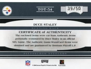 2006 Playoff Absolute Memorabilia - Tools of the Trade Black #TOT-54 Duce Staley Back