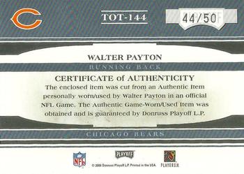 2006 Playoff Absolute Memorabilia - Tools of the Trade Material Black Spectrum #TOT-144 Walter Payton Back