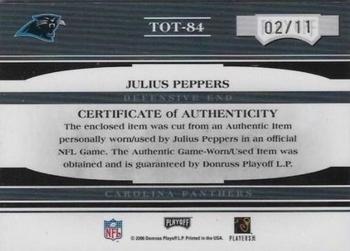 2006 Playoff Absolute Memorabilia - Tools of the Trade Material Blue #TOT-84 Julius Peppers Back