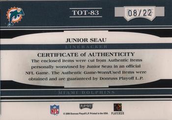 2006 Playoff Absolute Memorabilia - Tools of the Trade Material Double Red #TOT-83 Junior Seau Back
