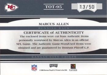 2006 Playoff Absolute Memorabilia - Tools of the Trade Material Triple Red #TOT-95 Marcus Allen Back