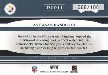 2006 Playoff Absolute Memorabilia - Tools of the Trade Red #TOT-11 Antwaan Randle El Back