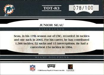 2006 Playoff Absolute Memorabilia - Tools of the Trade Red #TOT-83 Junior Seau Back
