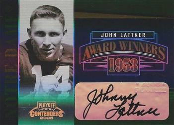 2006 Playoff Contenders - Award Winners Autographs #AW-30 John Lattner Front