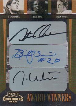 2006 Playoff Contenders - Award Winners Autographs #AW-42 Steve Owens / Billy Sims / Jason White Front