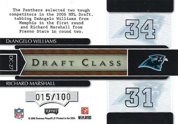 2006 Playoff Contenders - Draft Class Holofoil #DC-27 DeAngelo Williams / Richard Marshall Back
