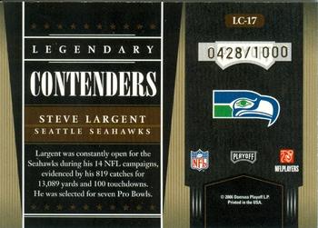 2006 Playoff Contenders - Legendary Contenders #LC-17 Steve Largent Back