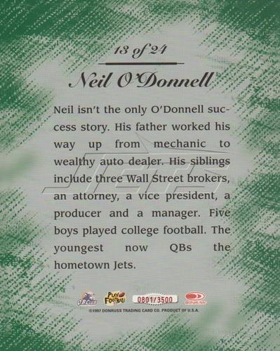 1997 Studio - Red Zone Masterpieces #13 Neil O'Donnell Back