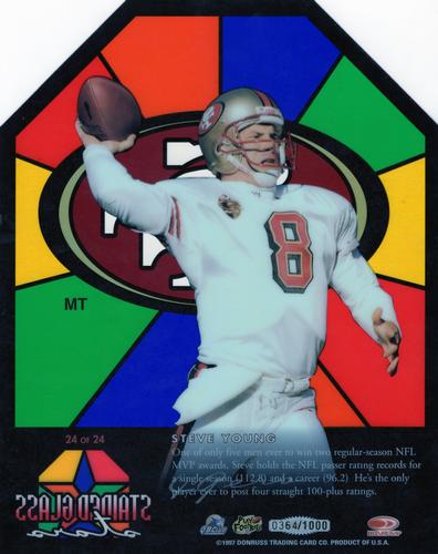 1997 Studio - Stained Glass Stars #24 Steve Young Back