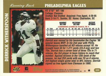 1997 Topps #326 Derrick Witherspoon Back