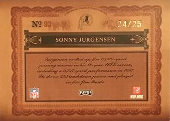 2006 Playoff National Treasures - Gold #93 Sonny Jurgensen Back