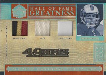 2006 Playoff National Treasures - HOF Greatness Material Triple Prime #HOFG-SY Steve Young Front