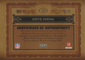 2006 Playoff National Treasures - Material Jersey Numbers Prime #95 Steve Young Back