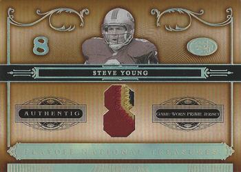 2006 Playoff National Treasures - Material Jersey Numbers Prime #95 Steve Young Front