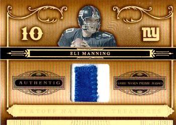 2006 Playoff National Treasures - Material Prime #82 Eli Manning Front