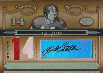 2006 Playoff National Treasures - Material Signature Jersey Numbers Prime #100 Y.A. Tittle Front