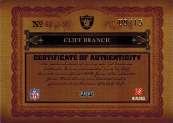 2006 Playoff National Treasures - Material Signature Prime #44 Cliff Branch Back