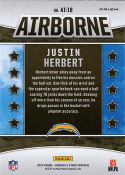 2023 Panini Rookies & Stars - Airborne Silver #AI-18 Justin Herbert Back