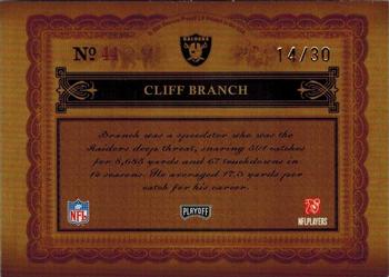 2006 Playoff National Treasures - Signature Gold #44 Cliff Branch Back
