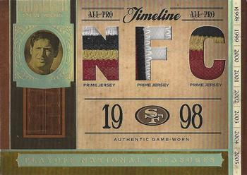 2006 Playoff National Treasures - Timeline Material AFC/NFC Prime #TL-SY Steve Young Front