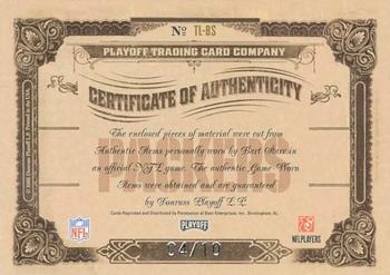 2006 Playoff National Treasures - Timeline Material Signature MVP #TL-BST Bart Starr Back