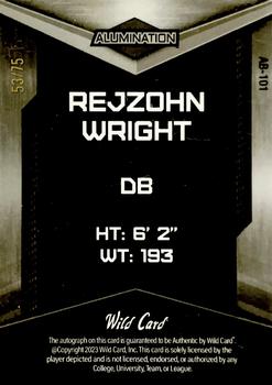 2023 Wild Card Alumination Draft - Rainbow Silver #AB-101 Rejzohn Wright Back