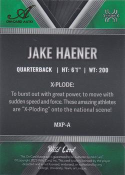 2023 Wild Card Matte - Xplode Black/Green #MXP-A Jake Haener Back