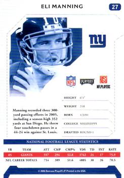 2006 Playoff NFL Playoffs - Red #27 Eli Manning Back