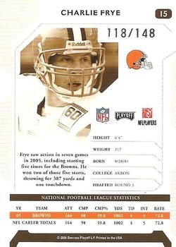 2006 Playoff NFL Playoffs - Signature Proofs Silver #15 Charlie Frye Back
