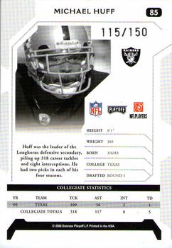 2006 Playoff NFL Playoffs - Signature Proofs Silver #85 Michael Huff Back