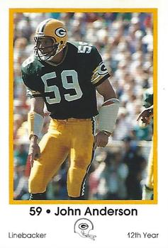 1989 Green Bay Packers Police - First Wisconsin Fond du Lac, Wisconsin Power & Light, Fond du Lac Police Department #8 John Anderson Front