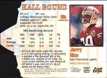 1997 Topps - Hall Bound #HB1 Jerry Rice Back