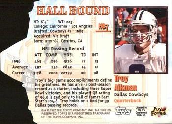 1997 Topps - Hall Bound #HB7 Troy Aikman Back