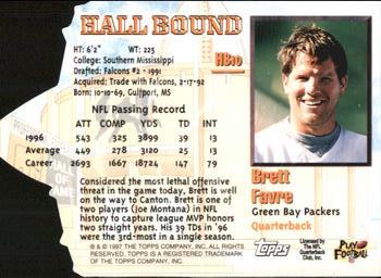 1997 Topps - Hall Bound #HB10 Brett Favre Back