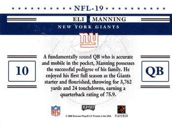 2006 Playoff Prestige - Stars of the NFL #NFL-19 Eli Manning Back
