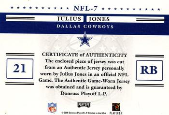 2006 Playoff Prestige - Stars of the NFL Jerseys #NFL-7 Julius Jones Back