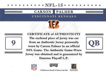 2006 Playoff Prestige - Stars of the NFL Jerseys #NFL-15 Carson Palmer Back