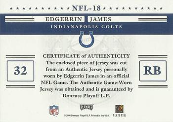 2006 Playoff Prestige - Stars of the NFL Jerseys #NFL-18 Edgerrin James Back