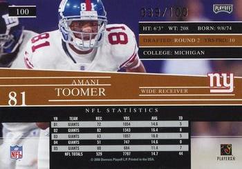 2006 Playoff Prestige - Xtra Points Red #100 Amani Toomer Back