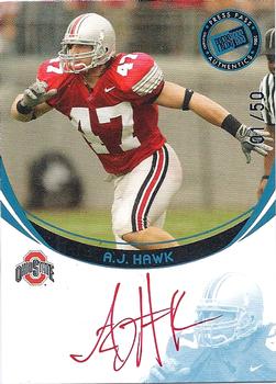 2006 Press Pass - Autographs Blue Red Ink #NNO A.J. Hawk Front