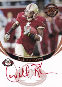 2006 Press Pass - Autographs Bronze Red Ink #NNO Will Blackmon Front