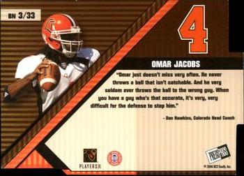 2006 Press Pass - Big Numbers #BN3 Omar Jacobs Back