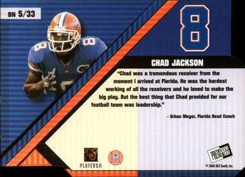 2006 Press Pass - Big Numbers #BN5 Chad Jackson Back